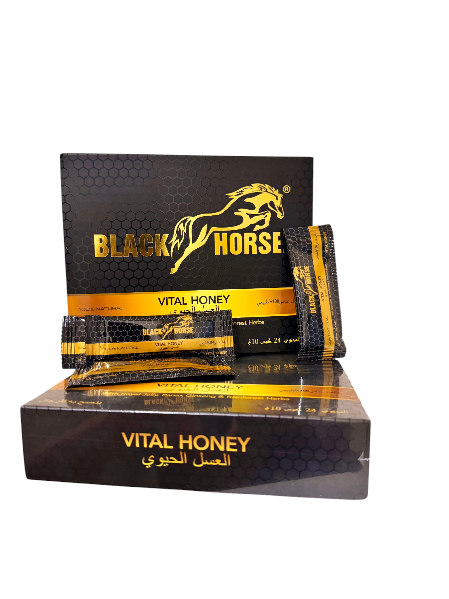 Black Horse Vital Honey Box of 24 Sachets – Male Power & Stamina Booster UAE